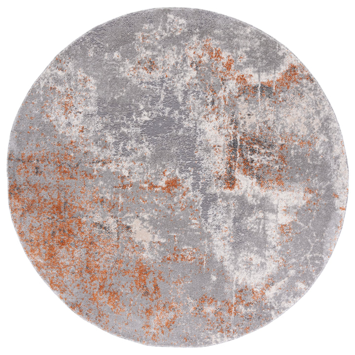 SAFAVIEH Aston Collection ASN708P Grey / Rust Rug Image 4