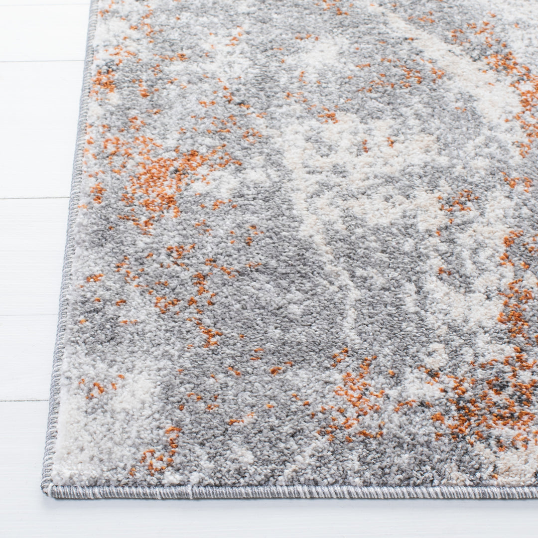 SAFAVIEH Aston Collection ASN708P Grey / Rust Rug Image 7