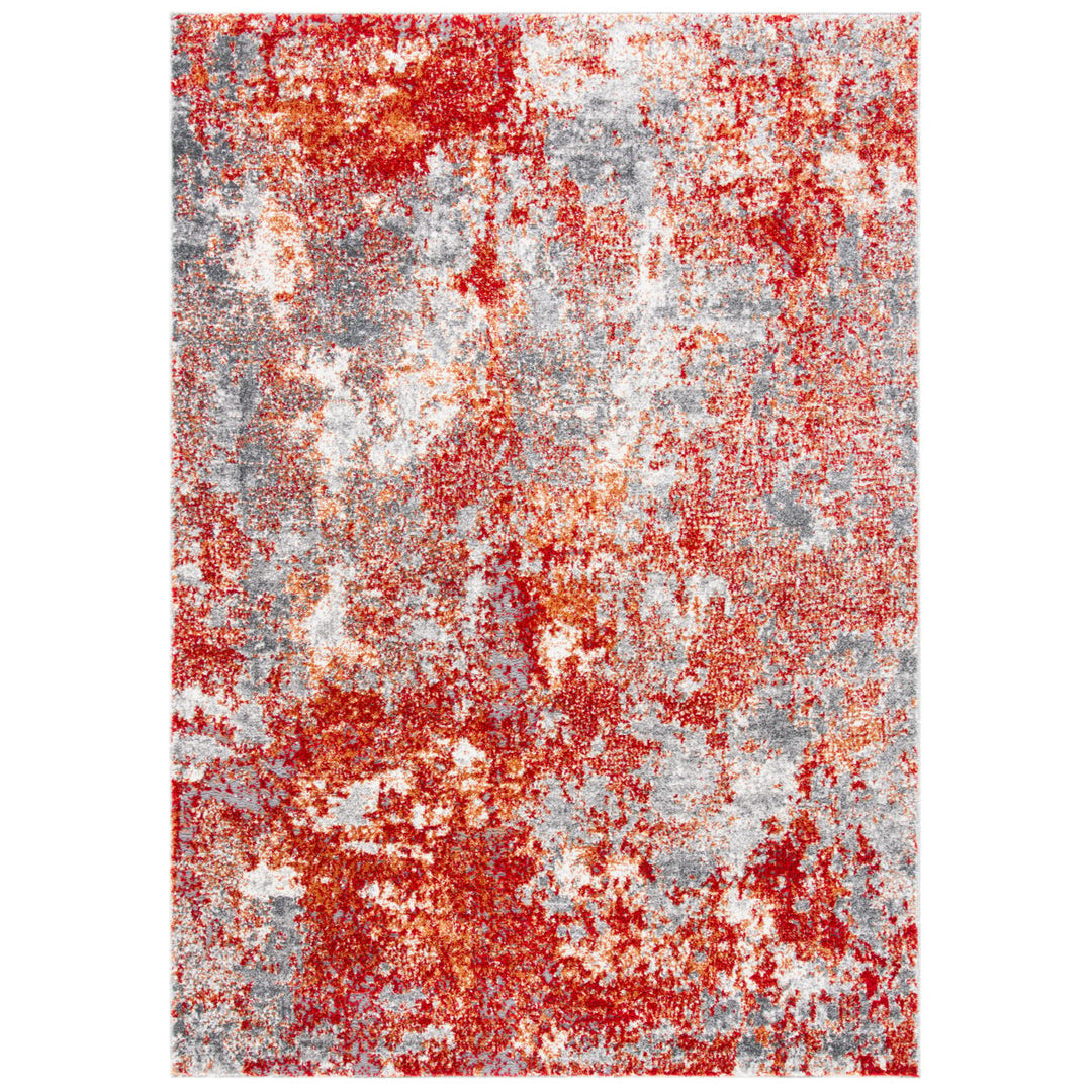 SAFAVIEH Aston Collection ASN710Q Red / Grey Rug Image 2