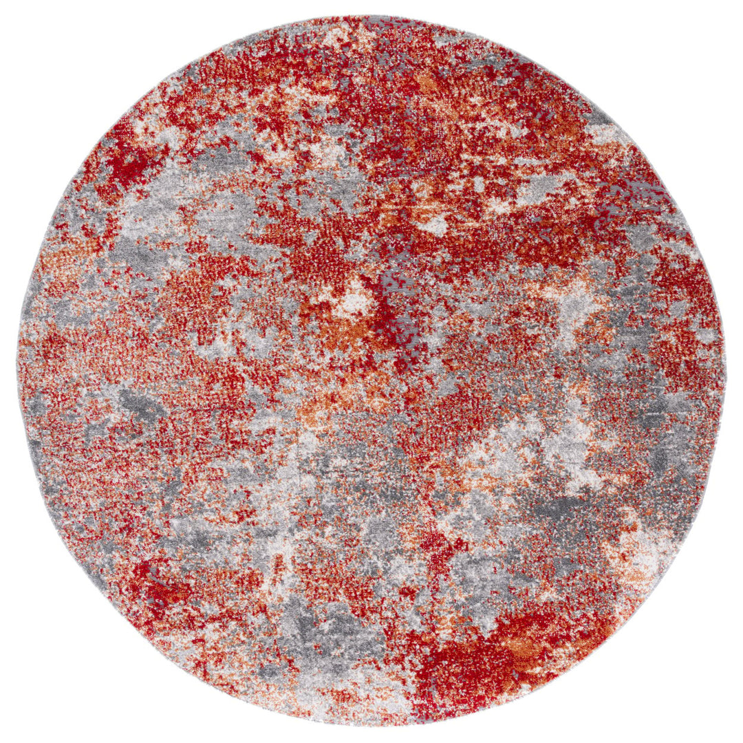 SAFAVIEH Aston Collection ASN710Q Red / Grey Rug Image 5