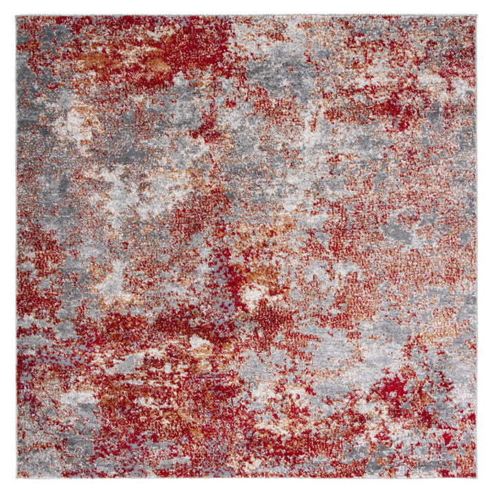 SAFAVIEH Aston Collection ASN710Q Red / Grey Rug Image 7