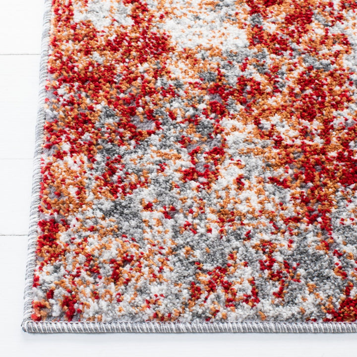 SAFAVIEH Aston Collection ASN710Q Red / Grey Rug Image 8