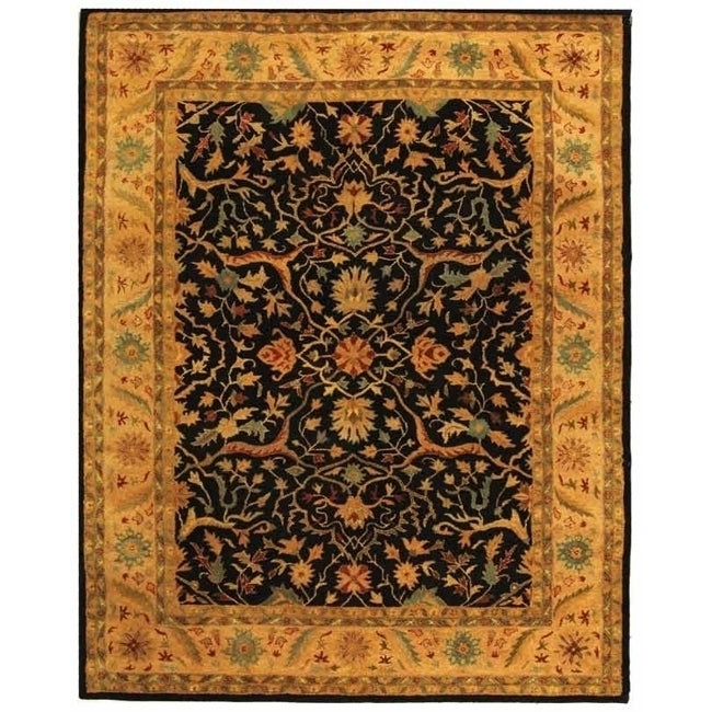 SAFAVIEH Antiquity Collection AT14B Handmade Black Rug Image 1