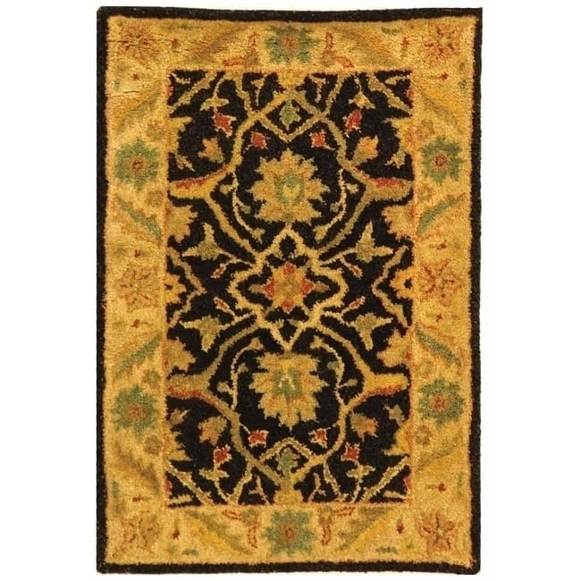 SAFAVIEH Antiquity Collection AT14B Handmade Black Rug Image 1