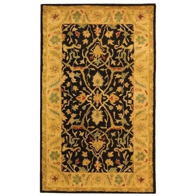 SAFAVIEH Antiquity Collection AT14B Handmade Black Rug Image 1