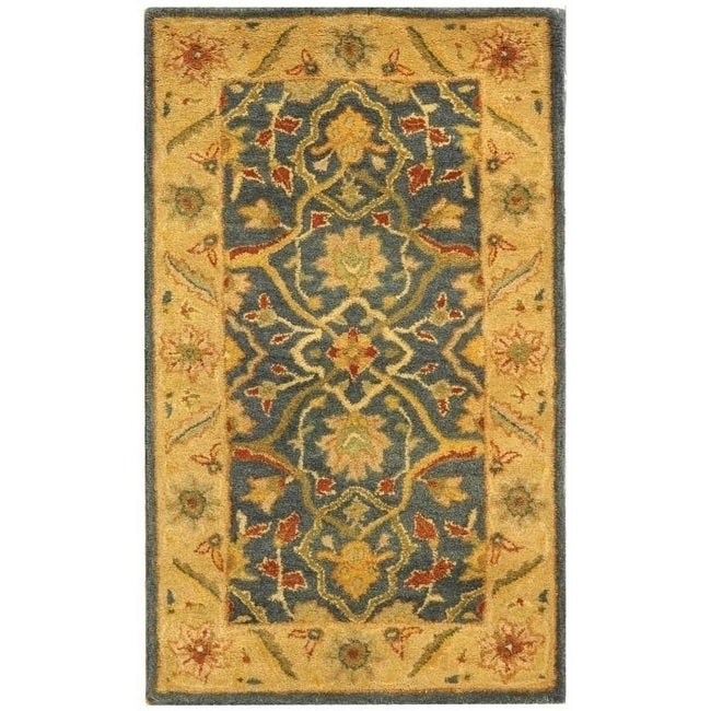 SAFAVIEH Antiquity Collection AT14E Handmade Blue Rug Image 4