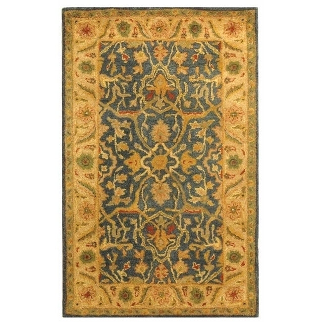 SAFAVIEH Antiquity Collection AT14E Handmade Blue Rug Image 5