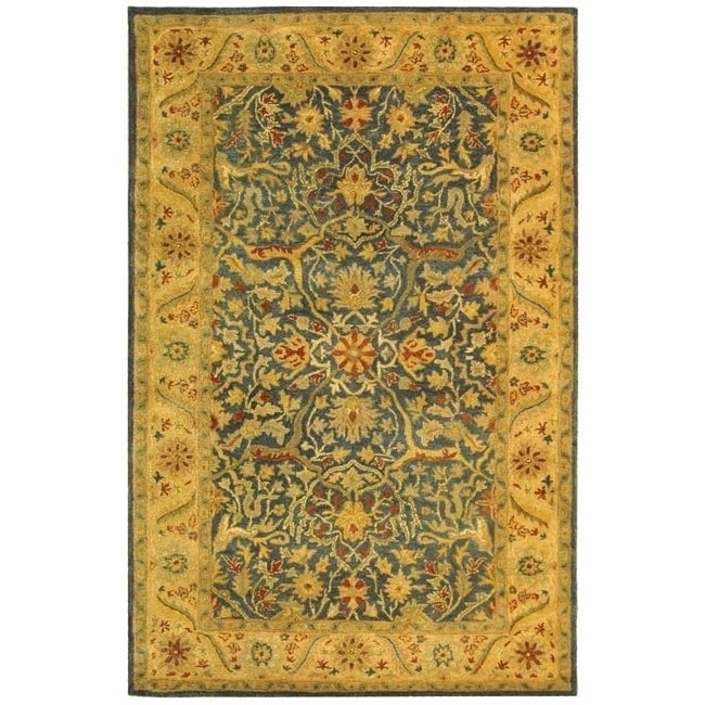 SAFAVIEH Antiquity Collection AT14E Handmade Blue Rug Image 6