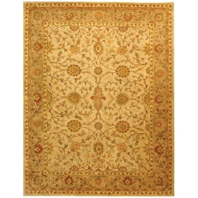 SAFAVIEH Antiquity AT17A Handmade Ivory /Light Green Rug Image 1