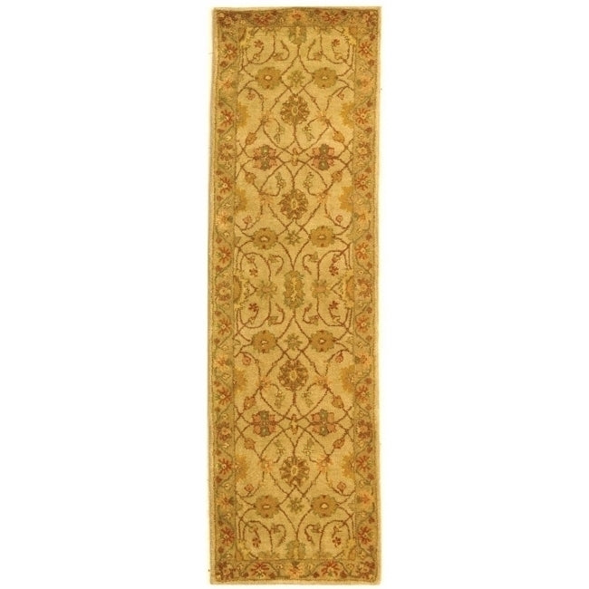 SAFAVIEH Antiquity AT17A Handmade Ivory /Light Green Rug Image 5