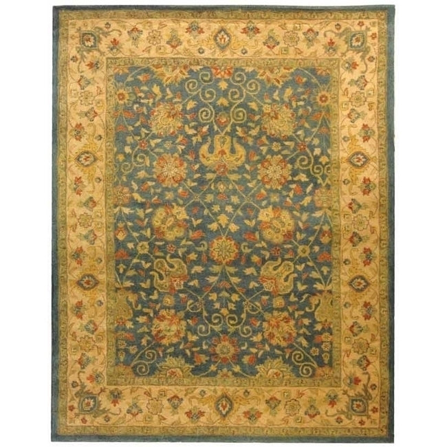 SAFAVIEH Antiquity Collection AT21E Handmade Blue Rug Image 1