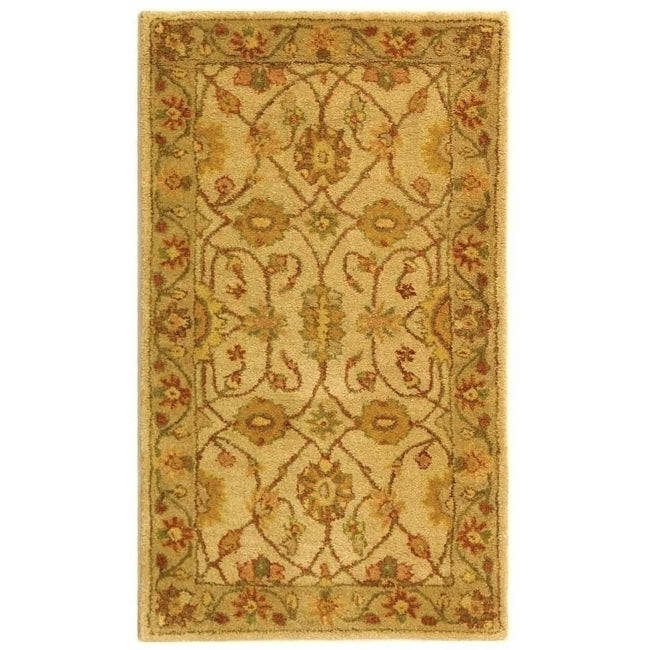 SAFAVIEH Antiquity AT17A Handmade Ivory /Light Green Rug Image 8