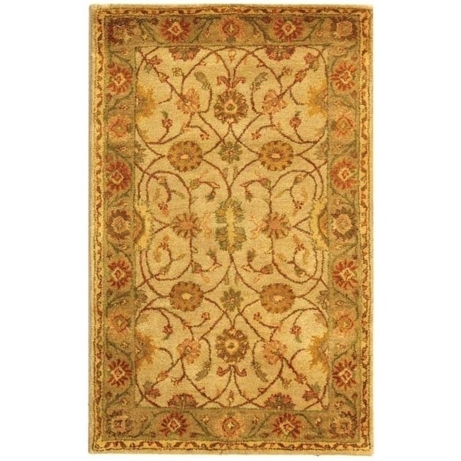 SAFAVIEH Antiquity AT17A Handmade Ivory /Light Green Rug Image 9