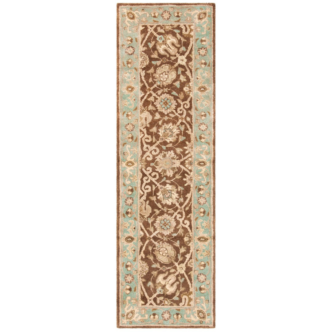 SAFAVIEH Antiquity AT21G Handmade Brown / Green Rug Image 1