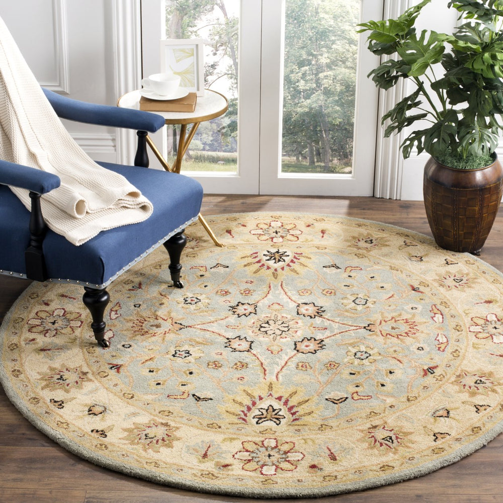 SAFAVIEH Antiquity AT249A Handmade Light Blue /Ivory Rug Image 2