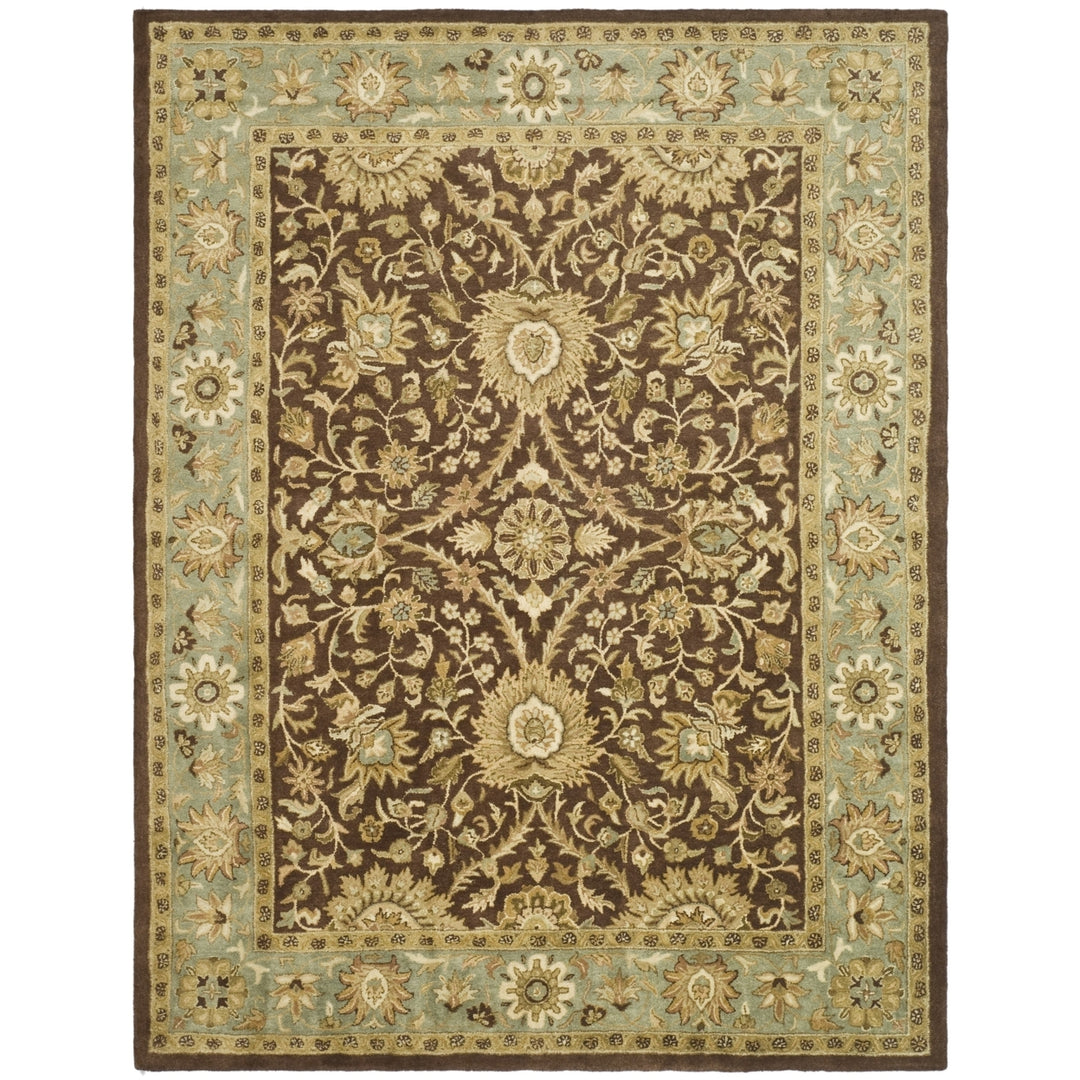 SAFAVIEH Antiquity AT249D Handmade Chocolate / Blue Rug Image 1