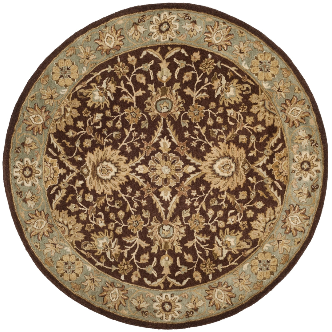 SAFAVIEH Antiquity AT249D Handmade Chocolate / Blue Rug Image 4