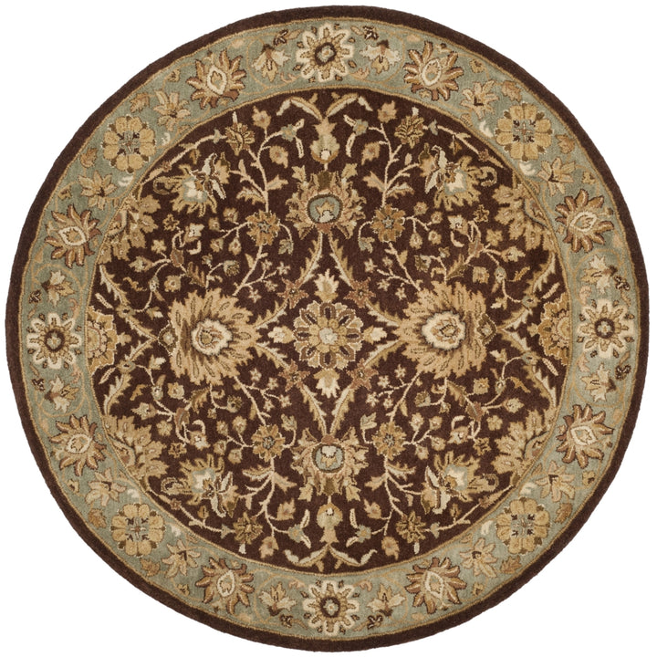 SAFAVIEH Antiquity AT249D Handmade Chocolate / Blue Rug Image 4