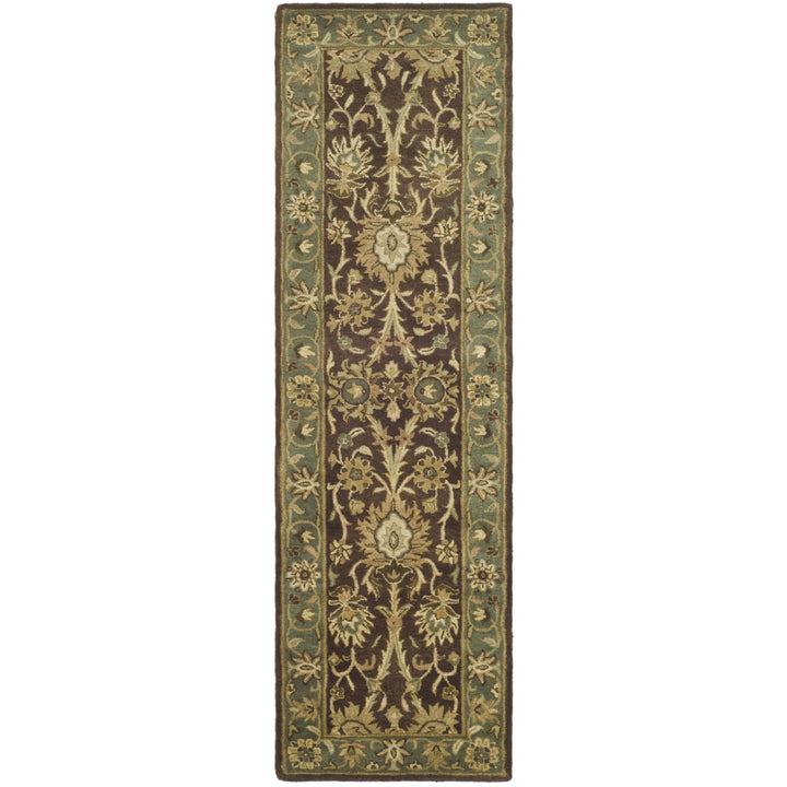 SAFAVIEH Antiquity AT249D Handmade Chocolate / Blue Rug Image 5