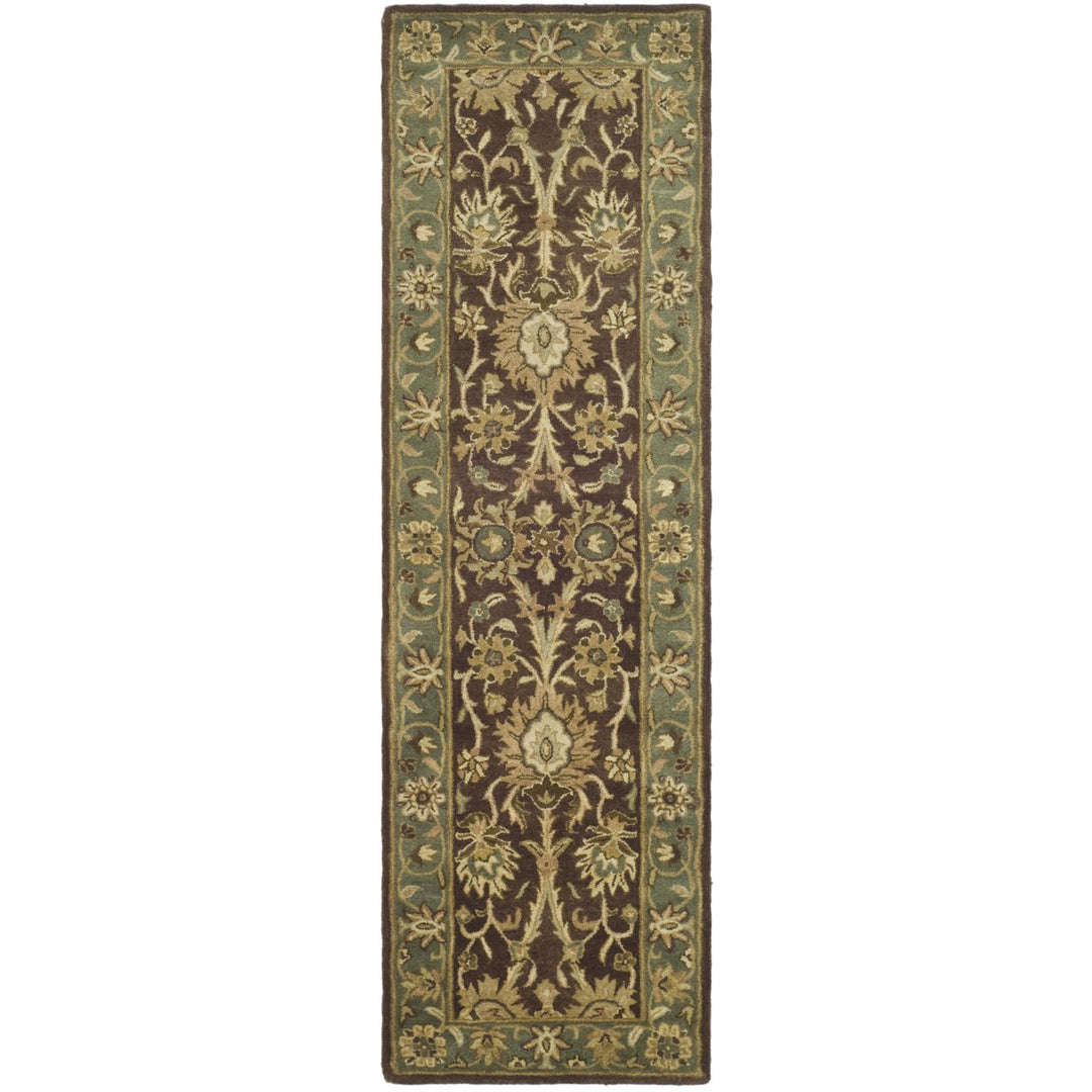 SAFAVIEH Antiquity AT249D Handmade Chocolate / Blue Rug Image 1