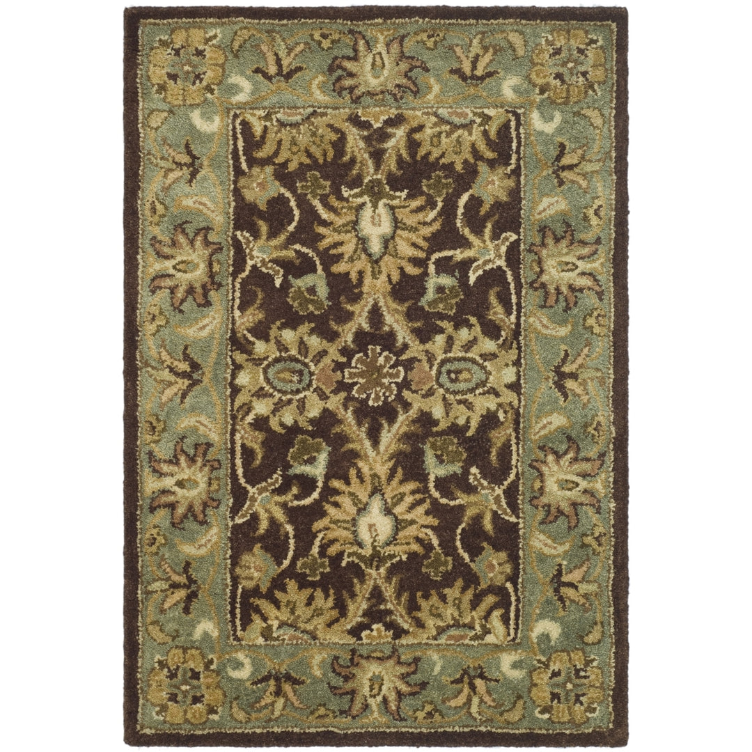 SAFAVIEH Antiquity AT249D Handmade Chocolate / Blue Rug Image 7