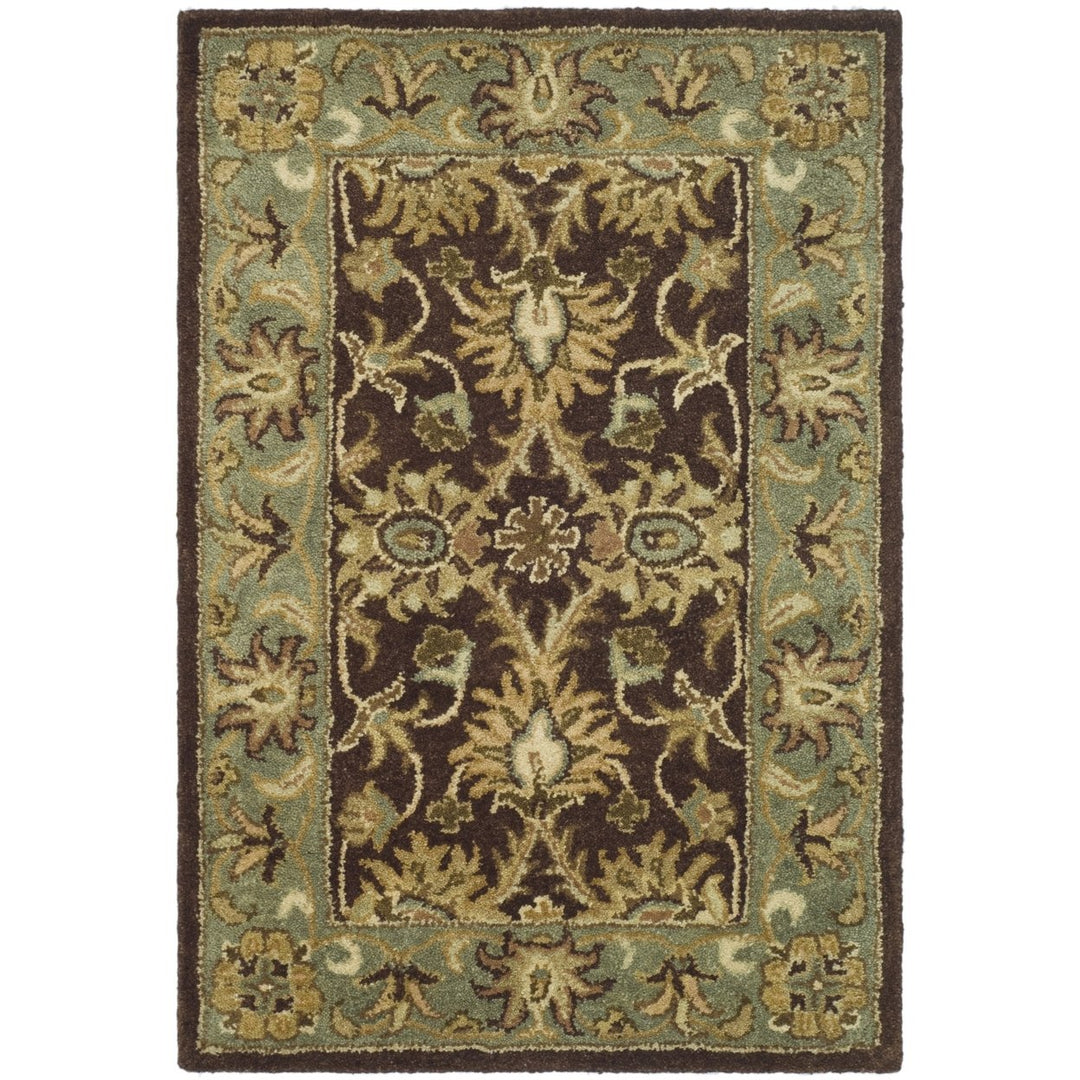 SAFAVIEH Antiquity AT249D Handmade Chocolate / Blue Rug Image 1