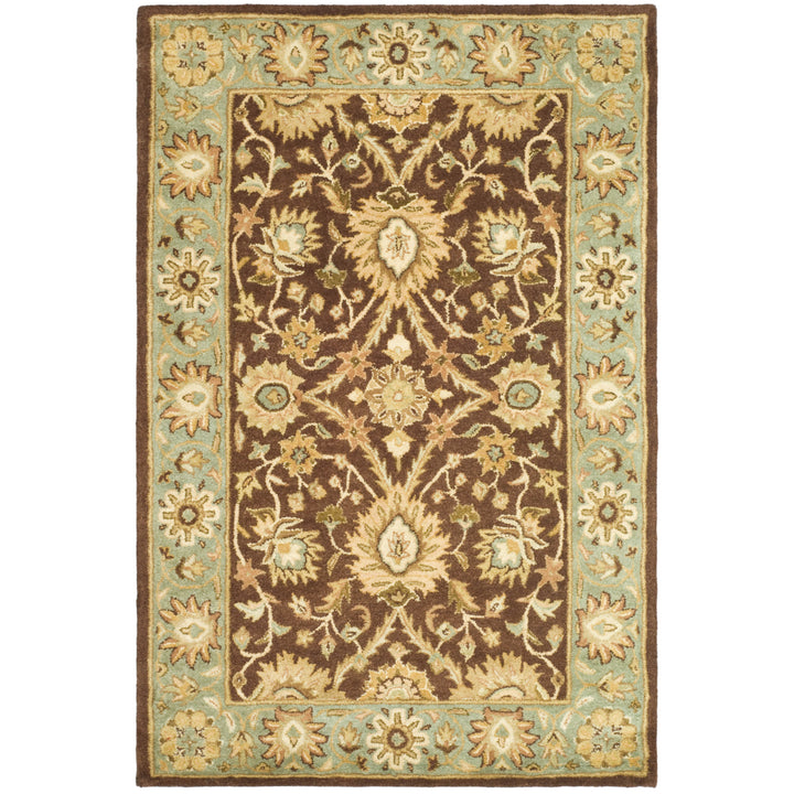 SAFAVIEH Antiquity AT249D Handmade Chocolate / Blue Rug Image 8