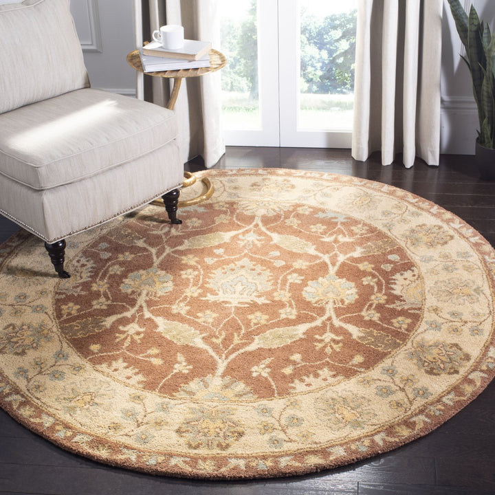 SAFAVIEH Antiquity AT315A Handmade Brown / Taupe Rug Image 9