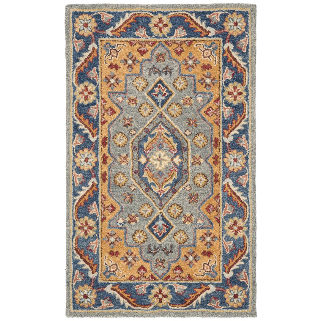 SAFAVIEH Antiquity AT504M Handmade Blue / Gold Rug Image 4