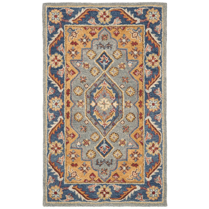 SAFAVIEH Antiquity AT504M Handmade Blue / Gold Rug Image 1