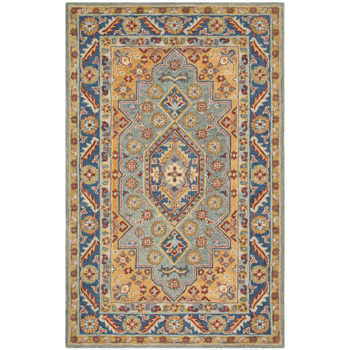 SAFAVIEH Antiquity AT504M Handmade Blue / Gold Rug Image 5