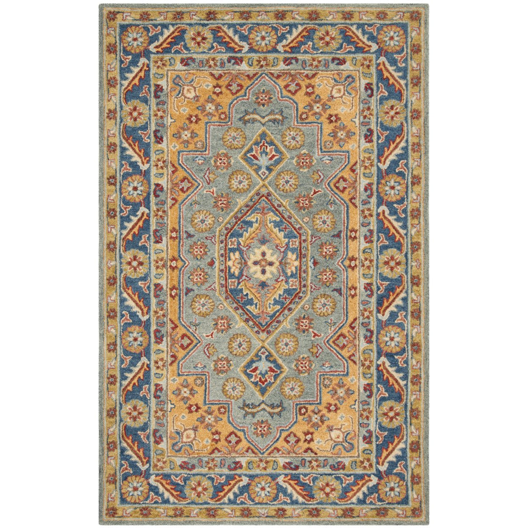 SAFAVIEH Antiquity AT504M Handmade Blue / Gold Rug Image 1