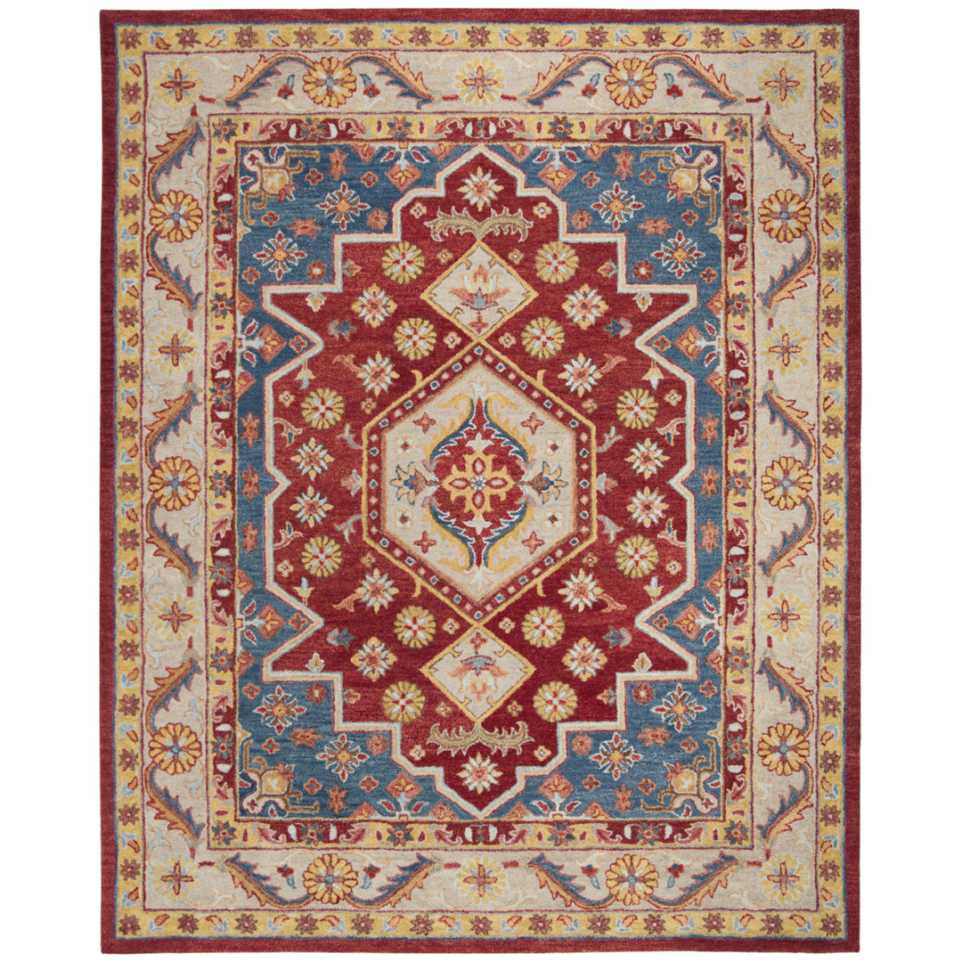 SAFAVIEH Antiquity AT503Q Handmade Red / Blue Rug Image 1