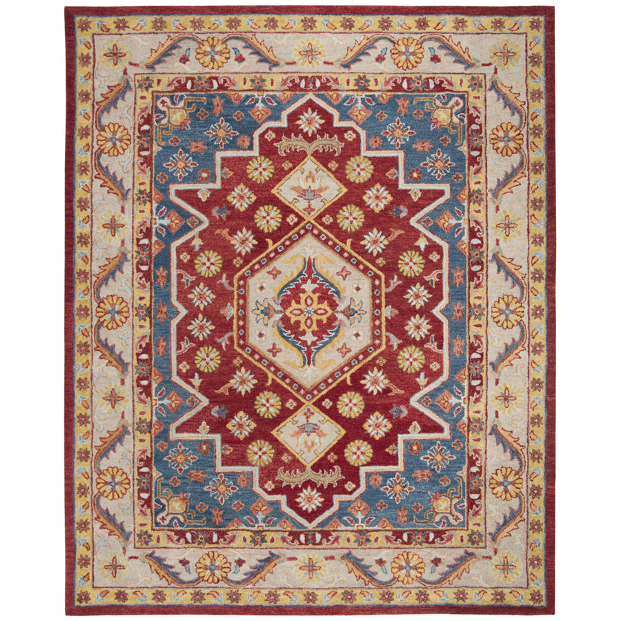 SAFAVIEH Antiquity AT503Q Handmade Red / Blue Rug Image 1