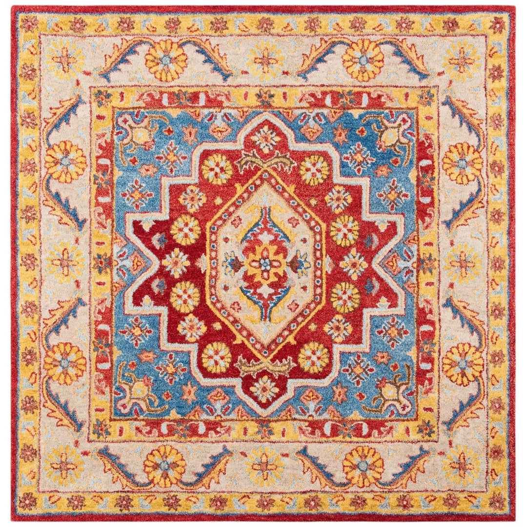 SAFAVIEH Antiquity AT503Q Handmade Red / Blue Rug Image 6