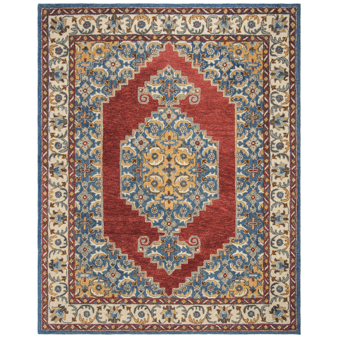 SAFAVIEH Antiquity AT505M Handmade Blue / Red Rug Image 1