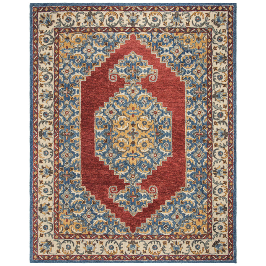 SAFAVIEH Antiquity AT505M Handmade Blue / Red Rug Image 1