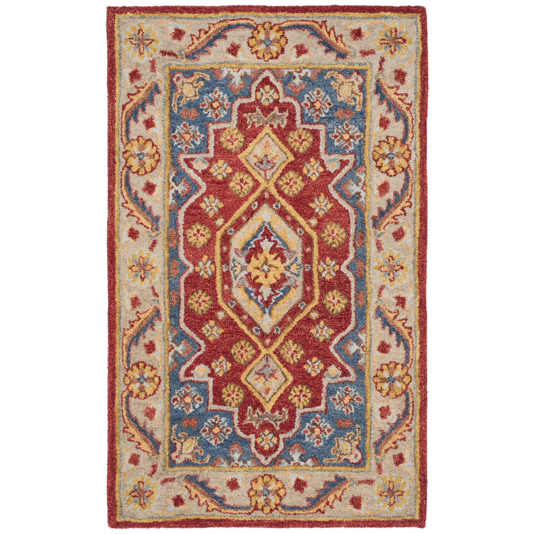 SAFAVIEH Antiquity AT503Q Handmade Red / Blue Rug Image 9