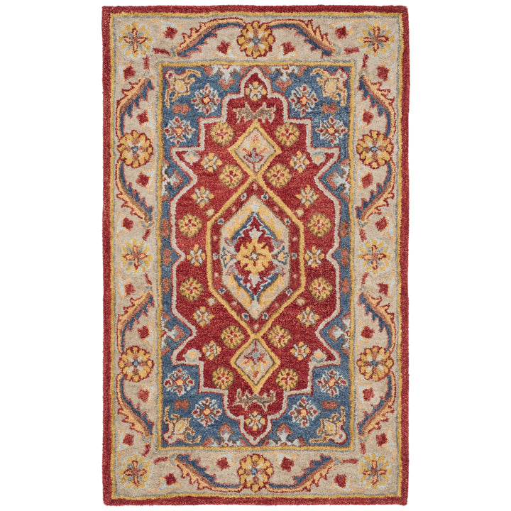 SAFAVIEH Antiquity AT503Q Handmade Red / Blue Rug Image 9