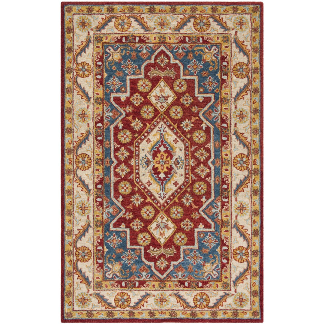 SAFAVIEH Antiquity AT503Q Handmade Red / Blue Rug Image 10