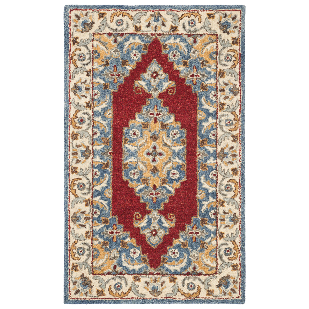 SAFAVIEH Antiquity AT505M Handmade Blue / Red Rug Image 4