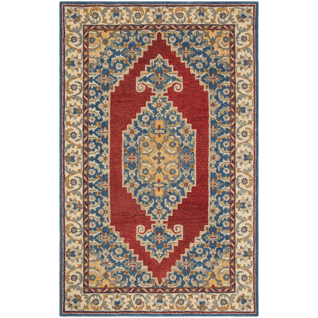 SAFAVIEH Antiquity AT505M Handmade Blue / Red Rug Image 5