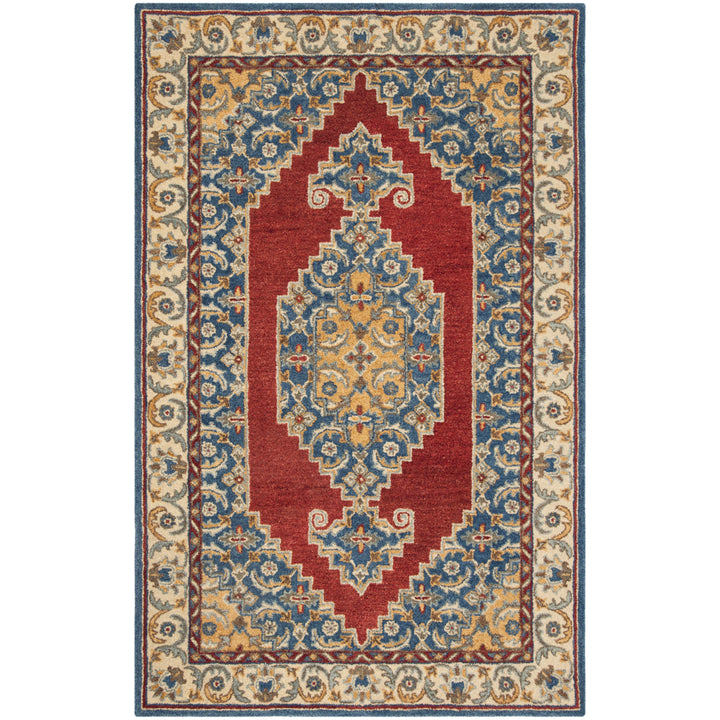 SAFAVIEH Antiquity AT505M Handmade Blue / Red Rug Image 5