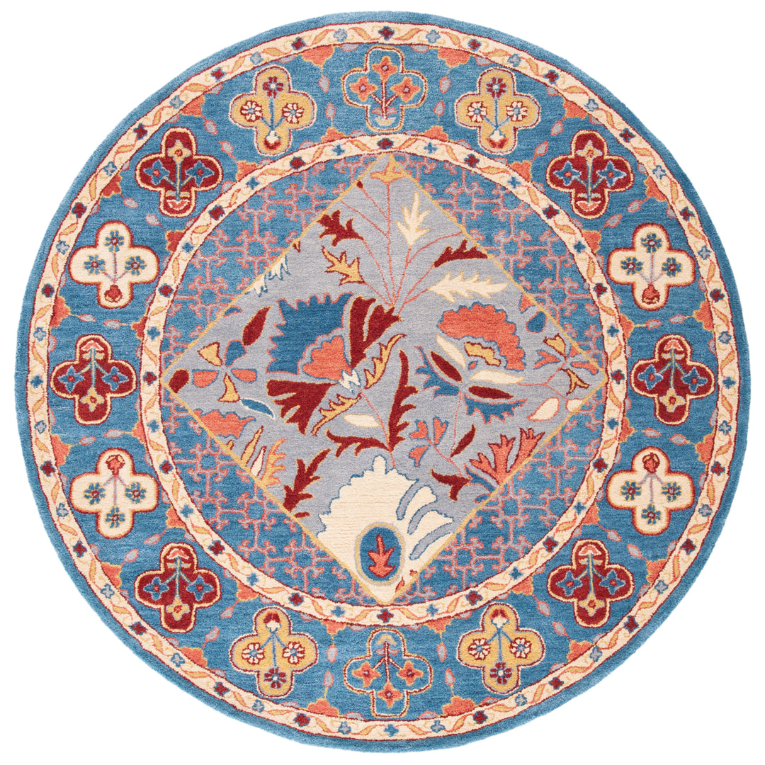 SAFAVIEH Antiquity AT508M Handmade Blue / Red Rug Image 4