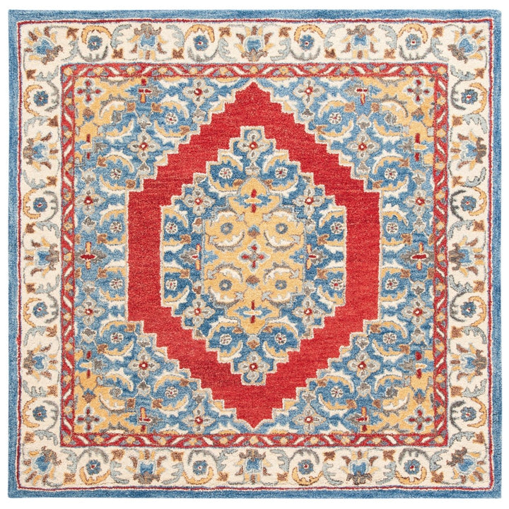 SAFAVIEH Antiquity AT505M Handmade Blue / Red Rug Image 7