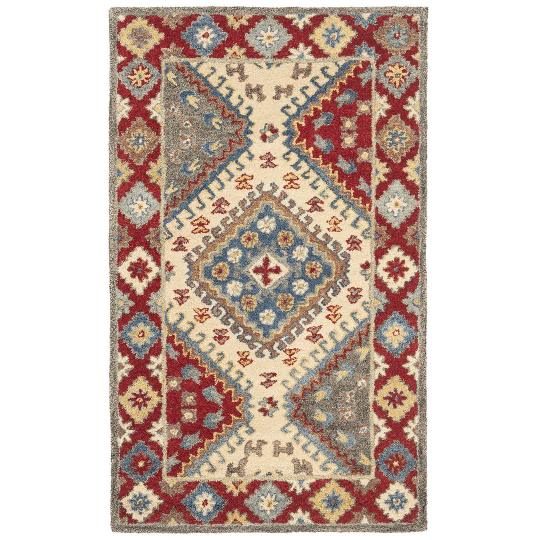 SAFAVIEH Antiquity AT507Q Handmade Red / Ivory Rug Image 1