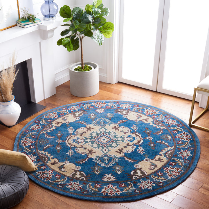 SAFAVIEH Antiquity Collection AT520M Blue / Ivory Rug Image 2