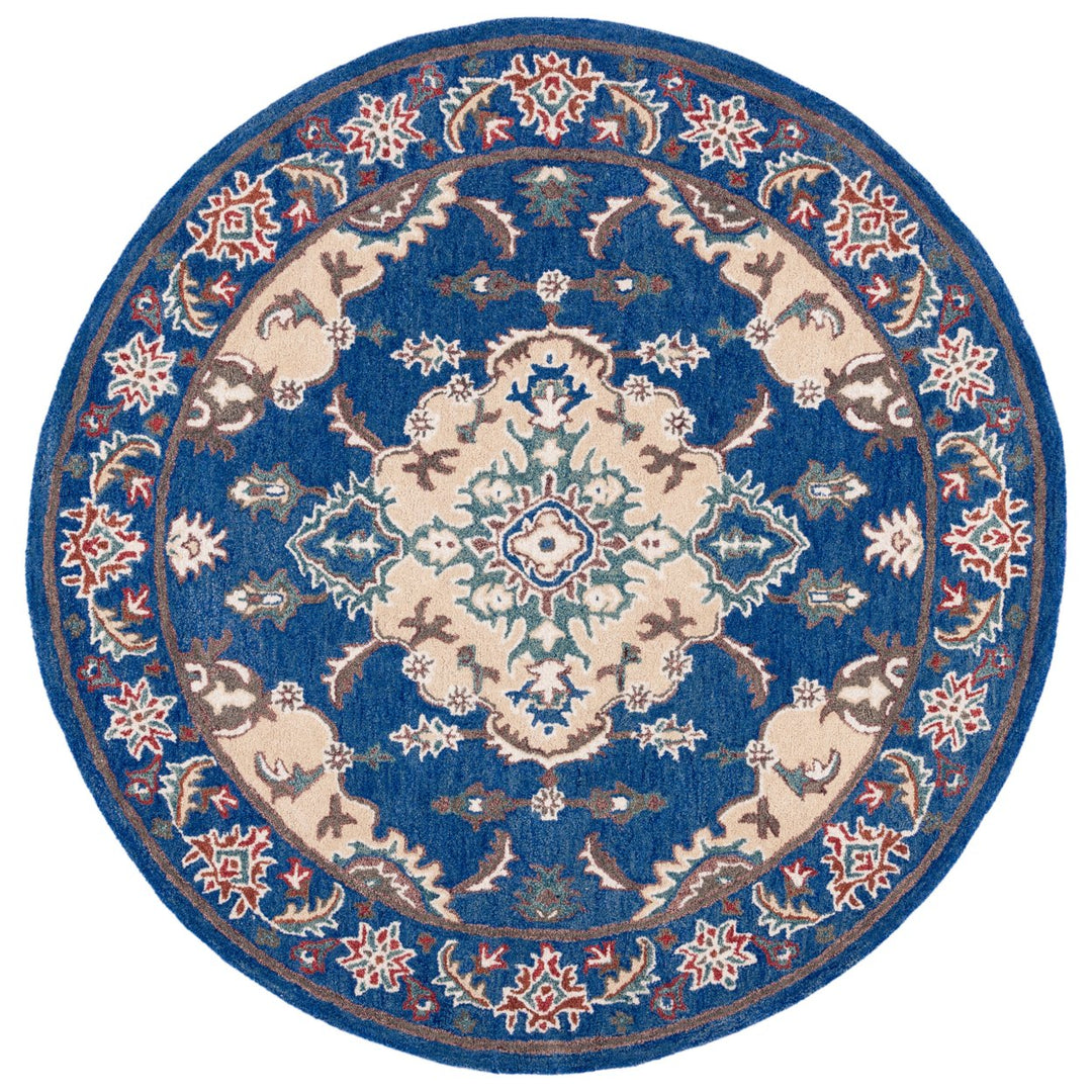 SAFAVIEH Antiquity Collection AT520M Blue / Ivory Rug Image 4