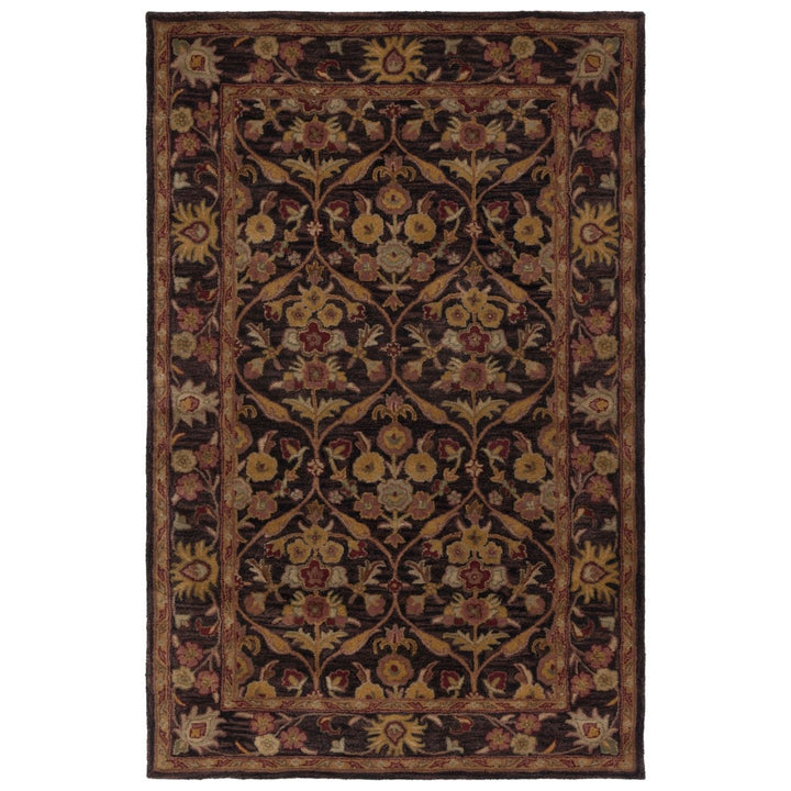 SAFAVIEH Antiquity AT51B Handmade Dark Plum / Gold Rug Image 1