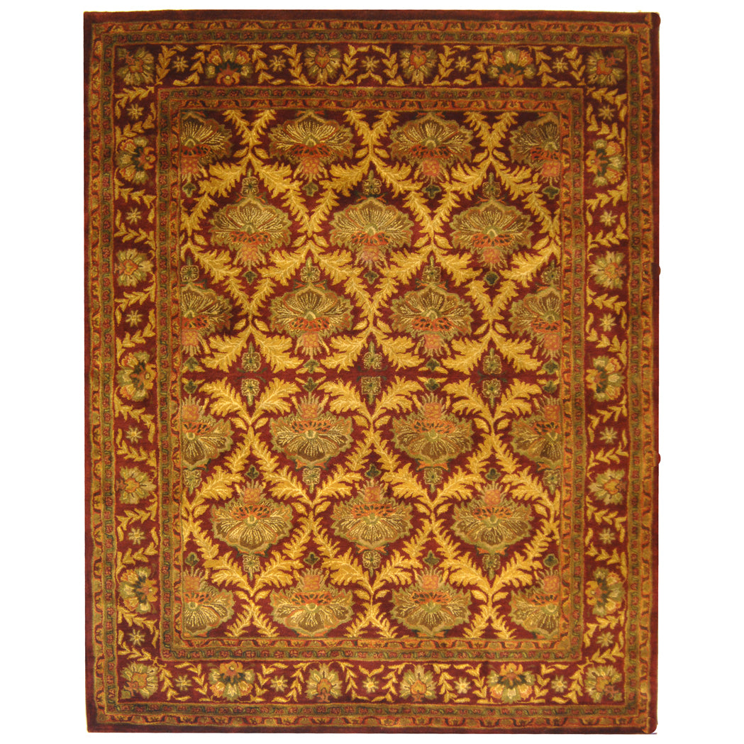 SAFAVIEH Antiquity AT54A Handmade Wine / Gold Rug Image 1